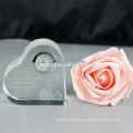 Crystal Heart Shape Clock With Customized Logo For Birthday Gifts